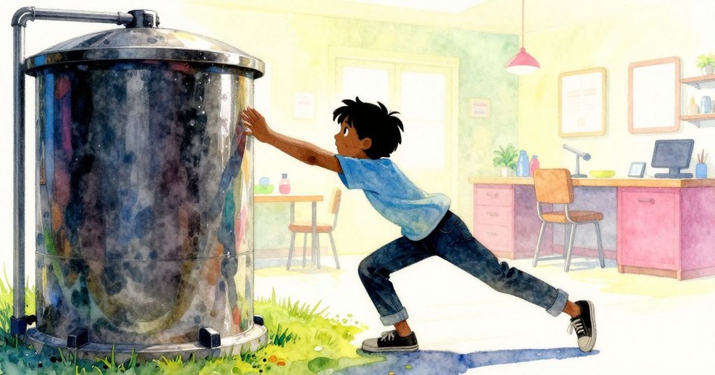 約克在明亮背景下伸手取咖啡機水箱，輪廓清晰，展現準備工作的專注與活力