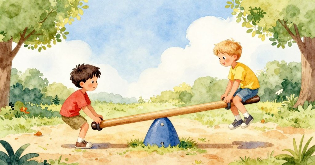 鞦韆在光影變化中呈現過渡時刻，Pierce與Niall協作調整位置，隨著白雲移動，營造出靜謐的午後感。