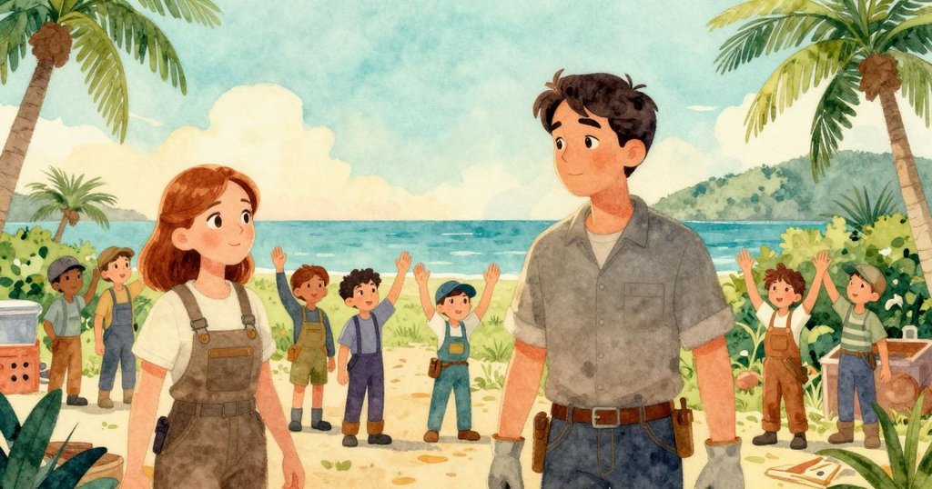 在傍晚柔和光線中，同事們陸續離去，戴爾與瑪格溫暖道別，營造出平靜與希望的氛圍