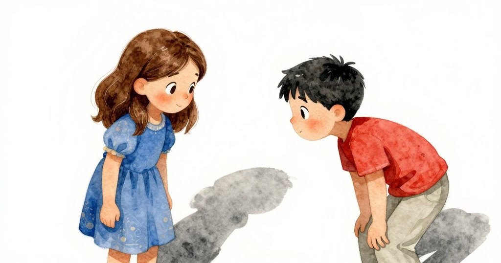 Max輕擊鐵柱引動流動陰影，Ursa專注觀察石板上變化，畫面採用傾斜構圖，呈現動態測量過程