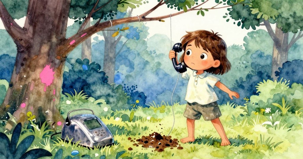 Zara聚精會神地將備用線套至高樹枝,提起黏地的電話,連結遠處Xavier,場景充滿決心與巧思