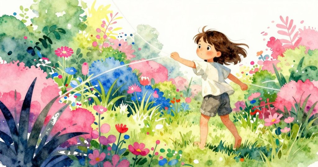 Zara微笑著後退,注視著隨風輕搖的升高線路,花園呈現出鮮豔轉變,充滿寧靜與告別情緒