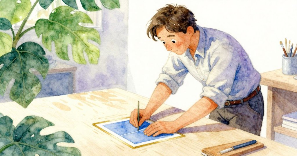 本正小心翼翼放置藍色紙巾與金邊糊狀物相接,動態痕跡清晰展示出工坊內協作與專注的瞬間