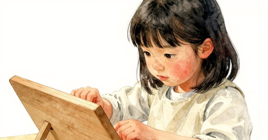 Suki輕敲木板細節,探索隱藏溝槽,眼神專注流露沉思與猶豫,內心掙扎與決斷清晰呈現。