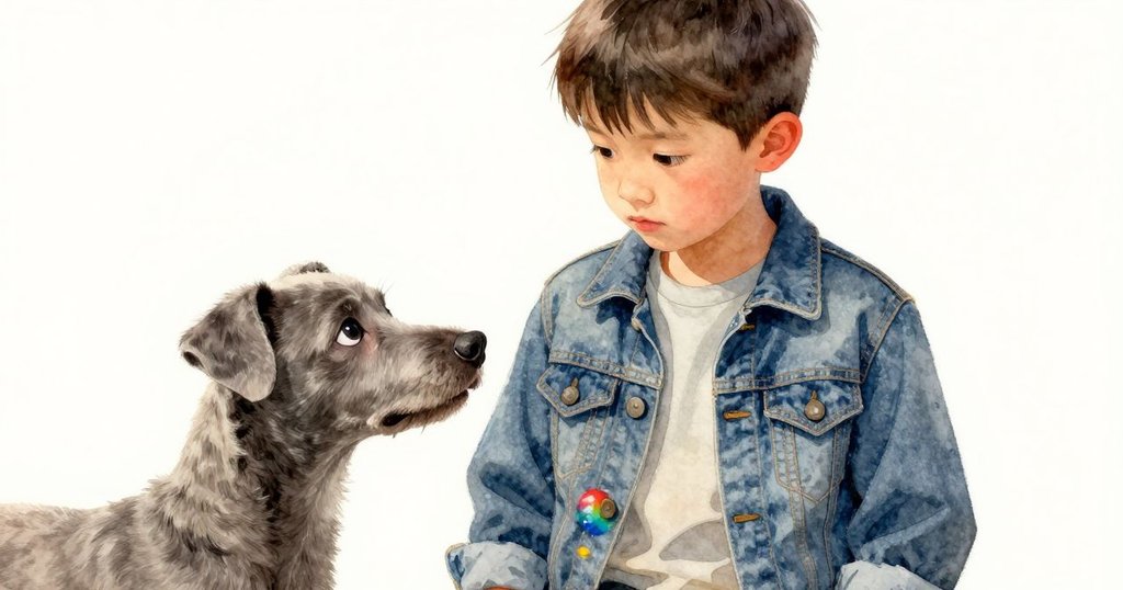 從Luke背後看向Wade,Wade凝視牛仔衣上交疊的燈光倒影,環境柔和中透露出故事感