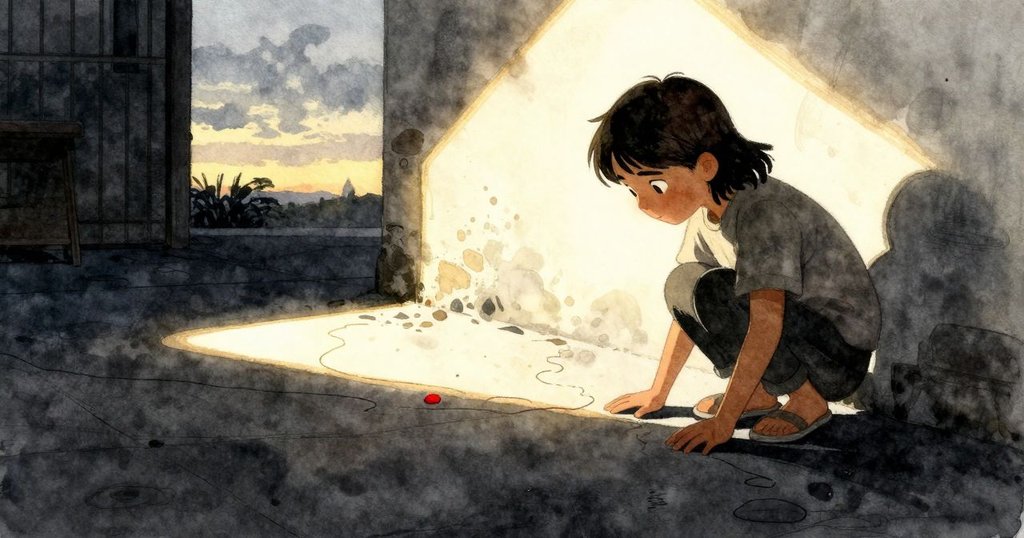 日落時分，Opal靜賞無盡延展的蠟線與微響蠟脊，金色光芒灑落庭院，氛圍平和溫暖