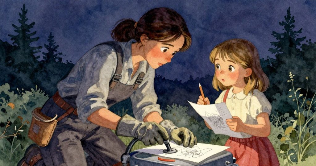 Vivian操作機械時，Stella在旁記錄草圖，兩人默契交流，畫面溫馨展現內部情感與挑戰