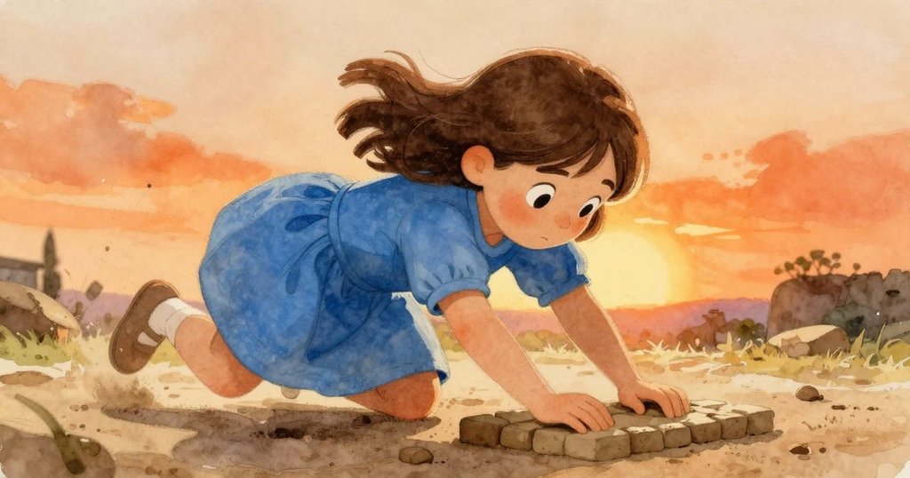 奧黛特迅速調整印章工具,動作果斷按壓黏土,表現出對時間緊迫的專注與活力。