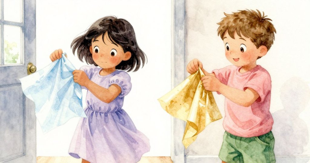 Mae 與 Max 分工合作,Mae 摺疊淺藍紙張,Max 裝訂金色紙張,室內供應桌前展現專注合作