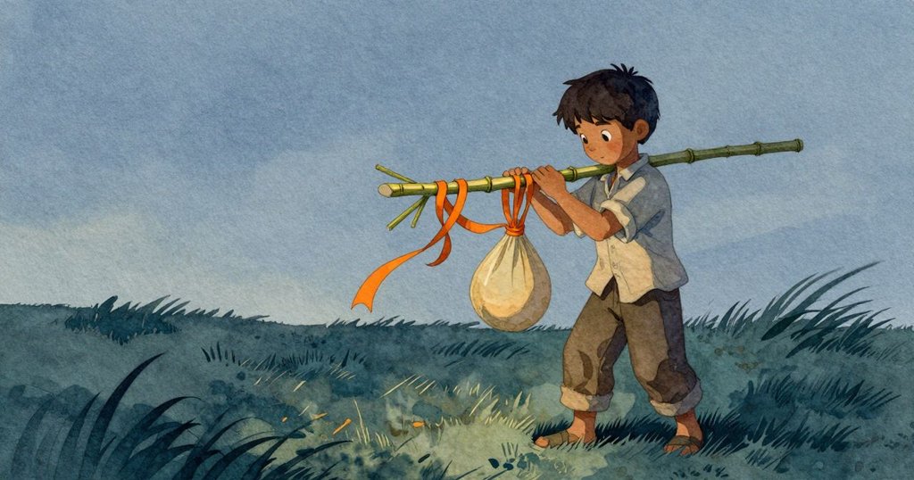 畫面回歸竹林開端，Troy在寬闊竹桿上綁絲帶，Ruby的包顯示剩餘絲帶，氛圍由緊張轉為平靜與完成。