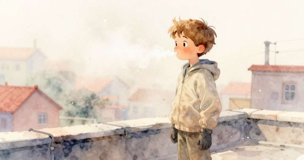 艾瑞克深吸含鹹霧的空氣,畫面呈現半透明水感,展現思索與平靜,環境中散發著自然氣息