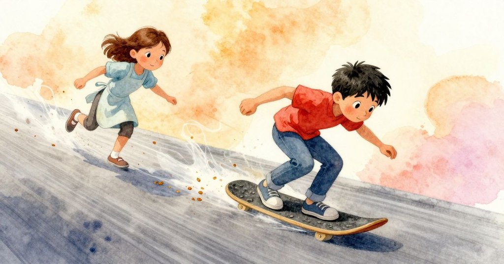 近鏡頭呈現扭曲視角下塑料板滑動,麵包屑在空中飛旋,整個切割場景夢幻而生動