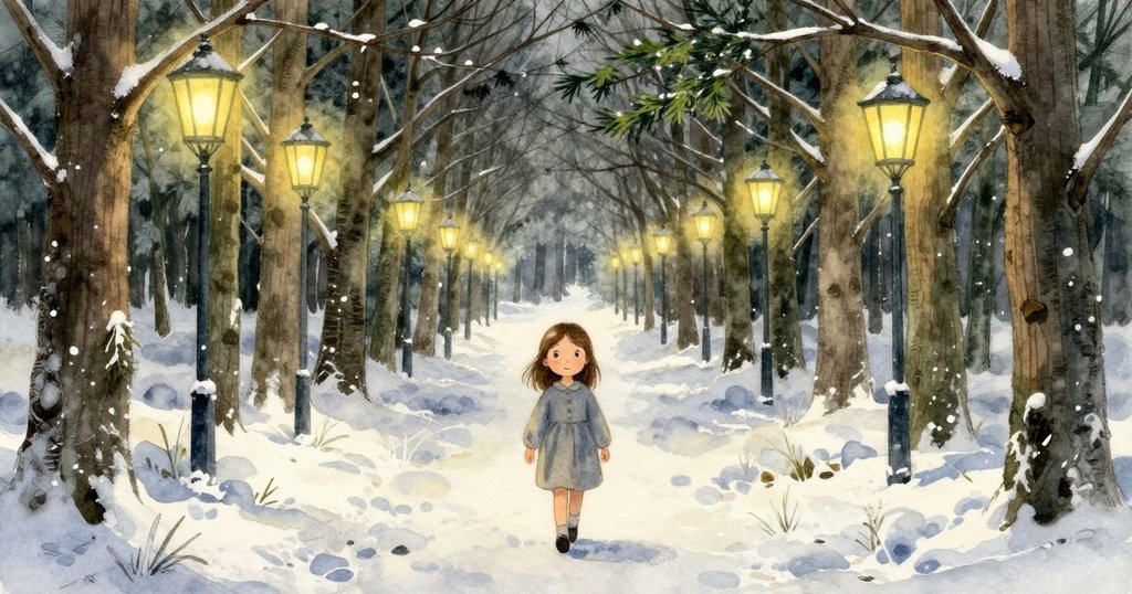 霍莉視角走在樹枝輕觸的燈籠小徑上,懸掛燈籠隨步擺動,夕陽逐漸暗淡,充滿悠然與堅定