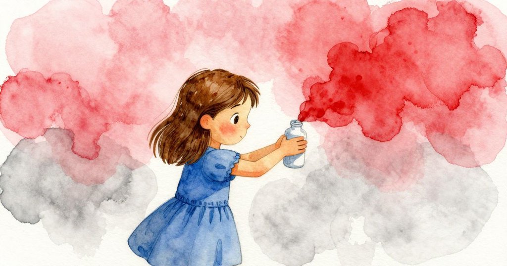 哈里特側面專注釋放油彩，展現細緻筆觸與紙上流動與停滯的色彩對比，神情充滿專注