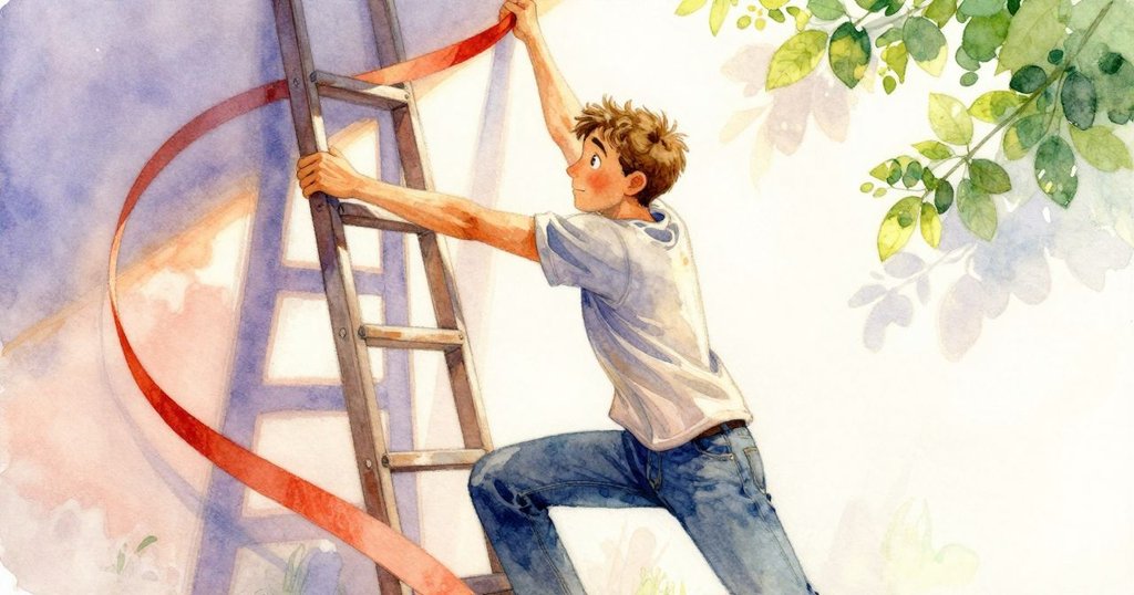 德雷克動態使用鮮艷絲帶穿越梯子及拖車輪，身形充滿活力，展現創意與果斷，動作鮮明