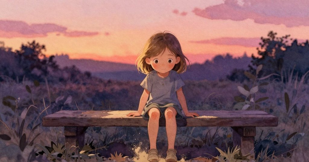 布萊斯從長椅下悄然爬出，輕輕揉膝，呈現出既驚訝又輕鬆的微笑與探索情感