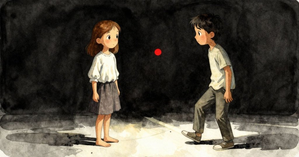 科拉的雙腳踩在有膠帶痕跡的地板上，細節清晰呈現燈光軌跡和散落的物品，流露出用心的痕跡。