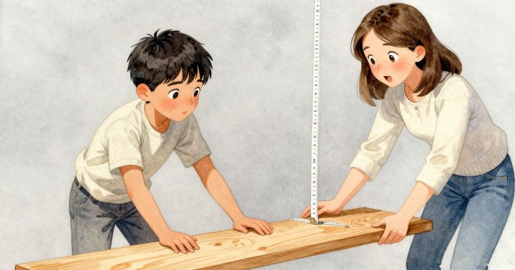 萊拉被捲尺輕觸腳踝驚訝反應，迅速扶正搖晃木板，動作靈敏化解意外瞬間