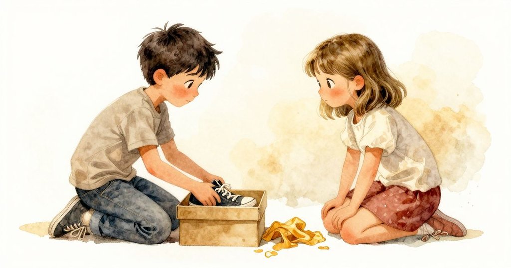 結局畫面中路克將修復鞋收回箱內，塔拉在旁注視，溫暖燈光下陳留微妙細痕，結合反思情感