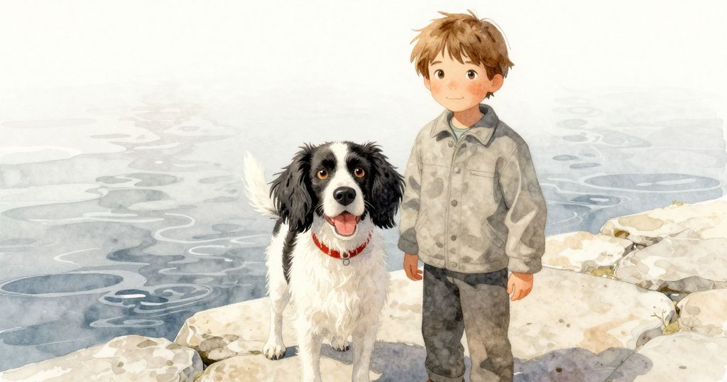 弗雷澤透過自己的視角觀察水流與石牆間的微妙變化，隱約看見泥堵槳片，情緒充滿好奇與沈思。