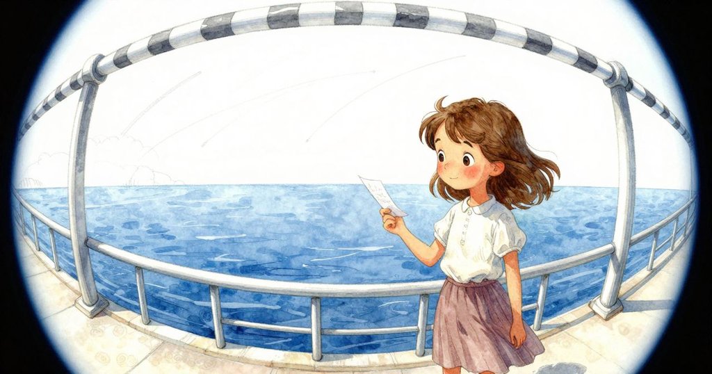 Gemma在變幻的竹橋前細心描繪，扭曲視角下銀光條紋與曲折刮痕交織出超現實細節