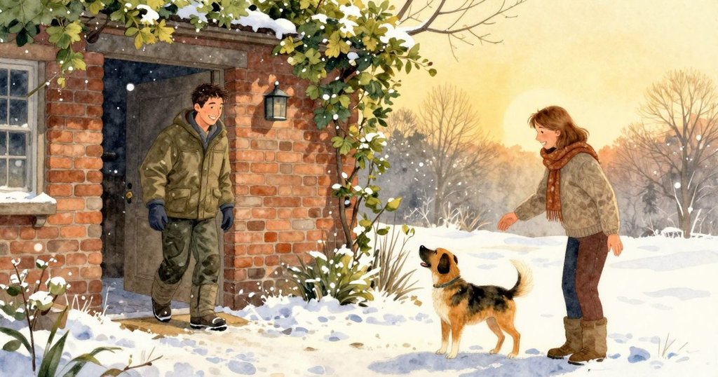 最終場景展現穩固入口,Wade滿意微笑退後,狗歡快奔跑,Lark稱讚牆面整齊,雪花繼續飄落,寓意續作