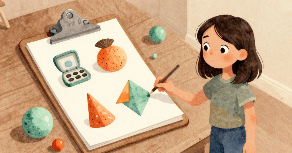 Stella巧妙利用木製舌抑器調整懸掛筆，剪貼板上物件呈現超現實排列，充滿創意與驚喜