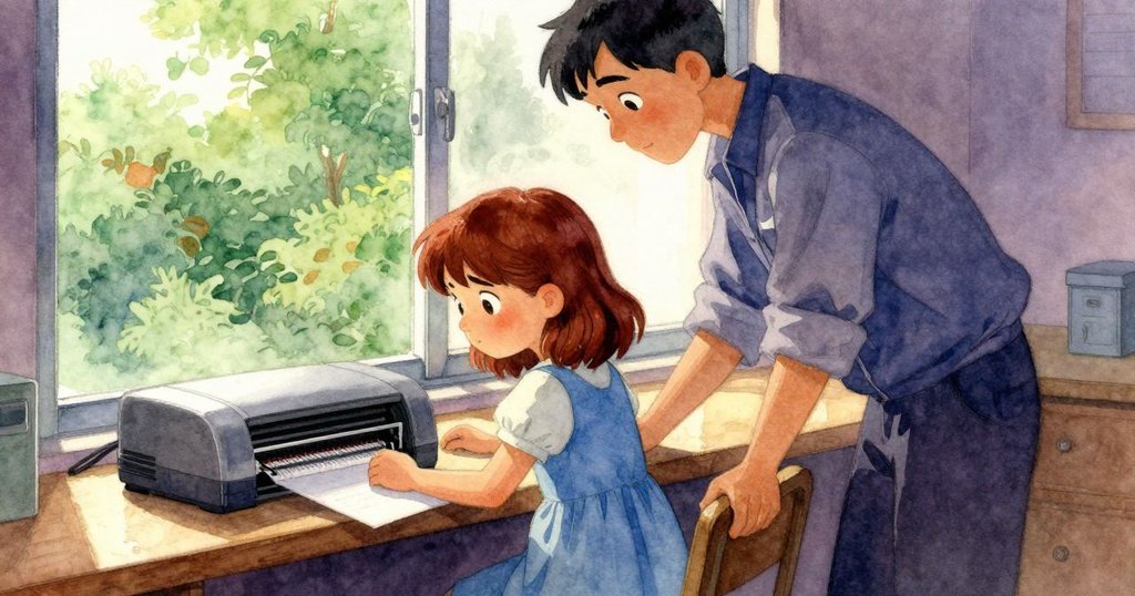 雅拉望向藥局窗外，一台標籤打印機卡住，技術人員走上前協助，現場氛圍緊湊而穩定