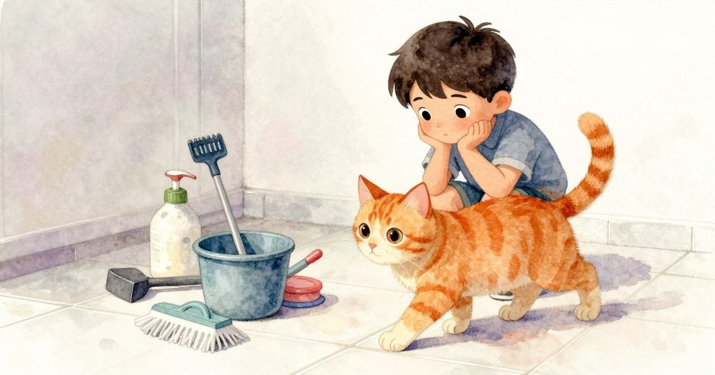 在隱蔽角落展現塑料椅、石製花瓶和食譜書靜態排列,細節豐富呈現日常準備與背景氛圍。