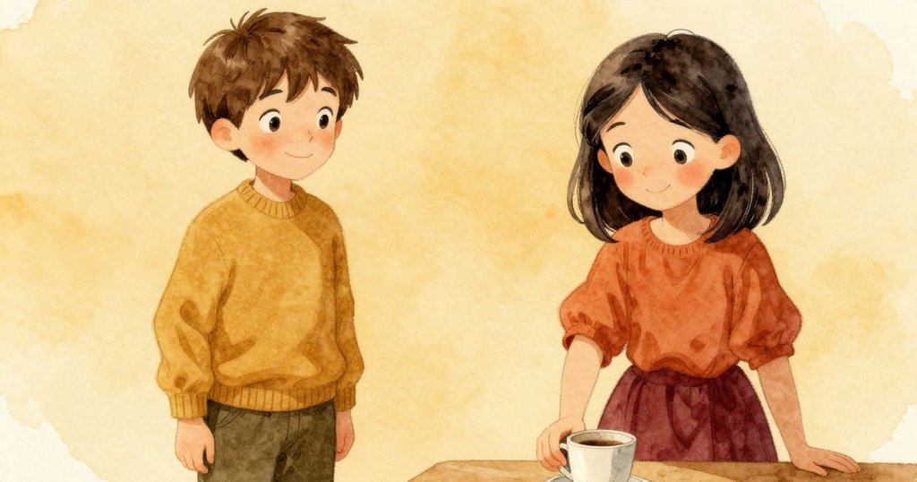 從紙鳥視角看見達比迅速伸手穩固搖擺的杯子，溫暖光影中展現出關鍵瞬間的細膩與急切。