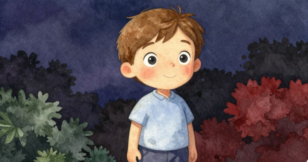 卡勒姆的眼睛近拍展現驚奇，窗外晨光溫柔映照杯上的露珠，營造疑問氣氛