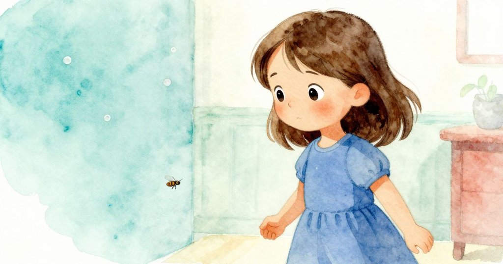 Prue專注地追隨著小飛蟲,眼神充滿決心,溫暖光線映襯出室內柔和氣氛,故事進一步展開。