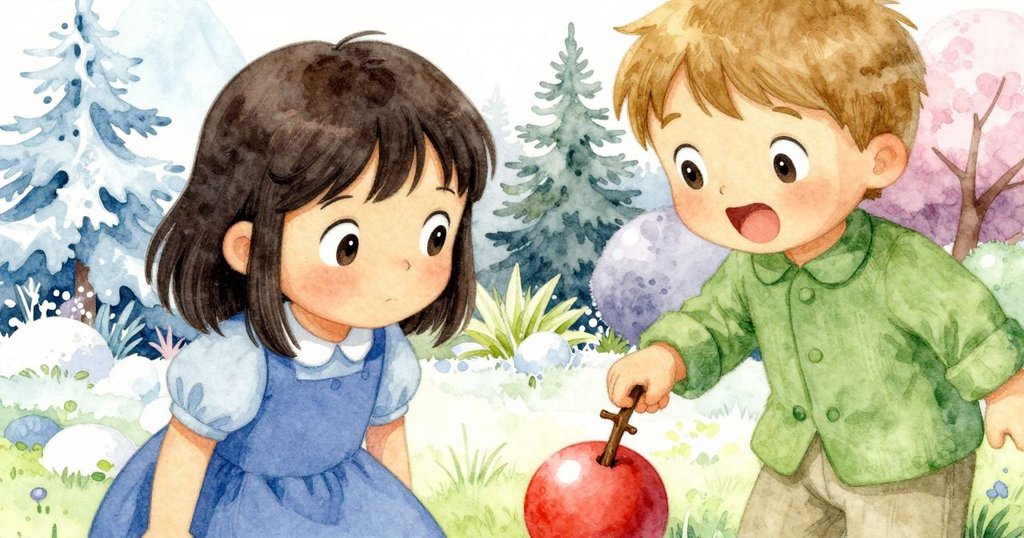 從高處俯視，卡雅的手拿著細長樹枝輕觸紅球，展現出她細膩又堅定的動作