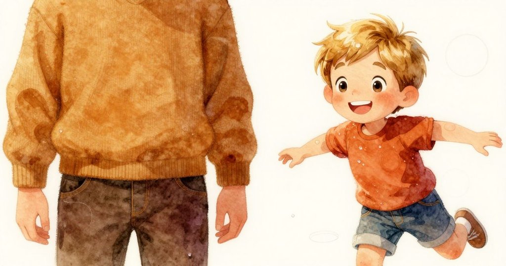 從下方視角看到阿莫斯臉頰上滴落的水珠形成環狀痕跡，柔和光線中展現故事細膩情感