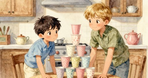 Cup Tower Under the Kitchen Window