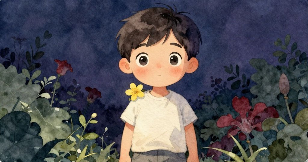 Max目光驚喜，細膩眼神中洋溢柔情，花瓣輕落肩上，呈現情節發展的溫暖近景