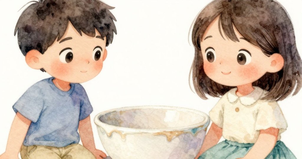 特寫畫面展示陶碗邊緣的釉滴細節，柔和散射光照映出質感，一隻手指輕觸表面，充滿溫暖關懷。