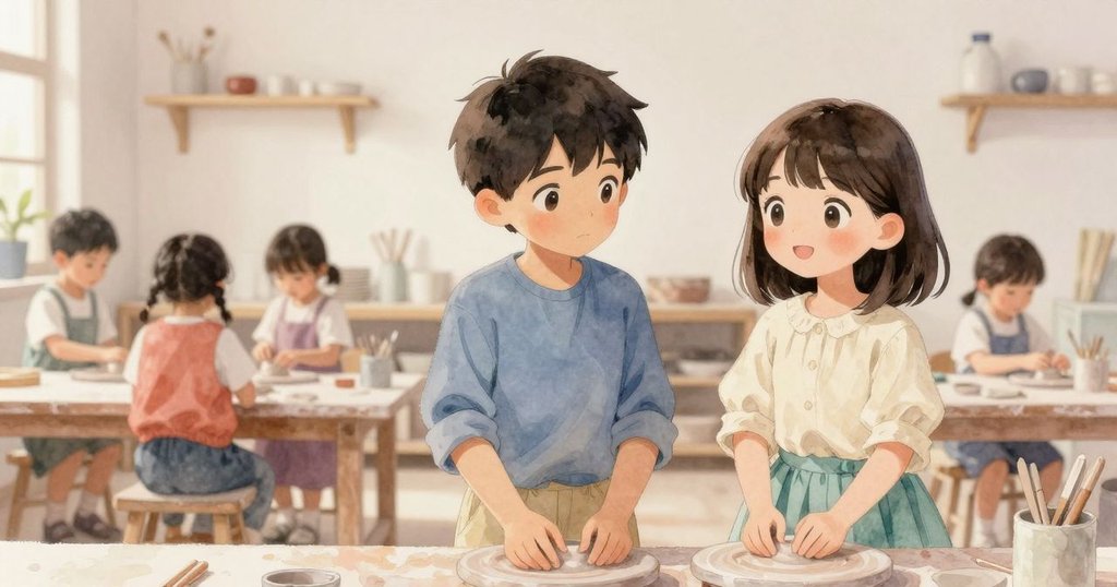 在平靜工作室中，Dorian與Zara互相點頭後退，桌上遺留捍木象徵創意旅程，氛圍柔和安寧。