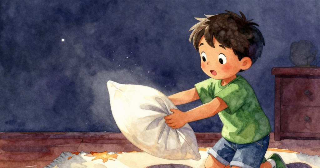 利安溫柔地放置抱枕，室內陽光灑入與飄動的塵埃共舞，營造出秋日溫暖而靜謐的氛圍