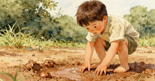 Flower Bud Opens by the Stream