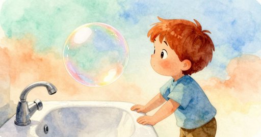 Soap Bubble Pops Above the Sink