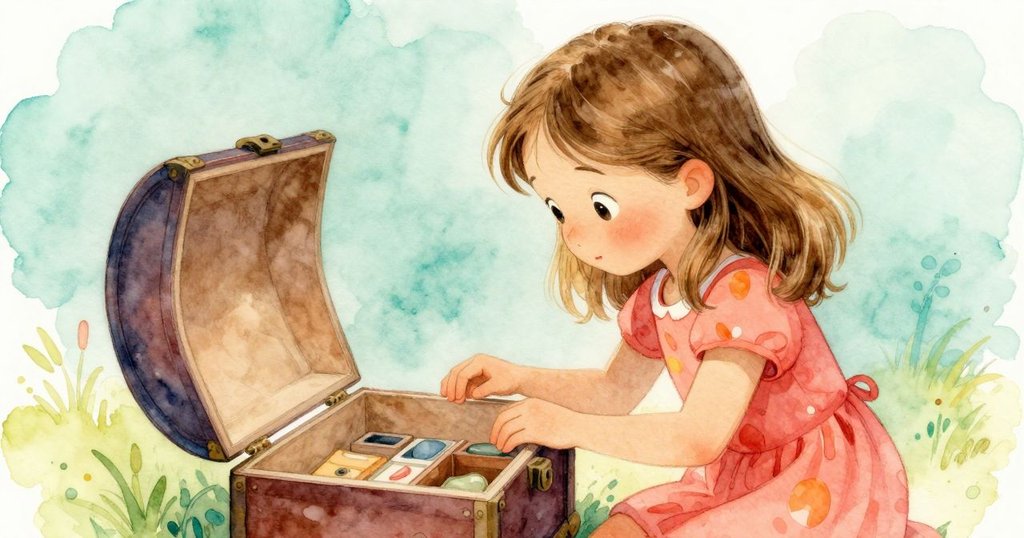 達芙妮仔細打開舊櫃子,觀察裡面飄散的木屑與塵埃,光線透過縫隙灑下,神情充滿探索