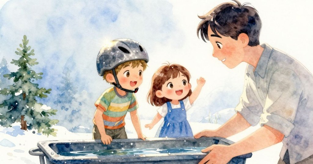 水槽中清水閃光, 安全帽下陰影柔和, 柵欄露珠顫動, 光影交錯呈現大自然細膩美感