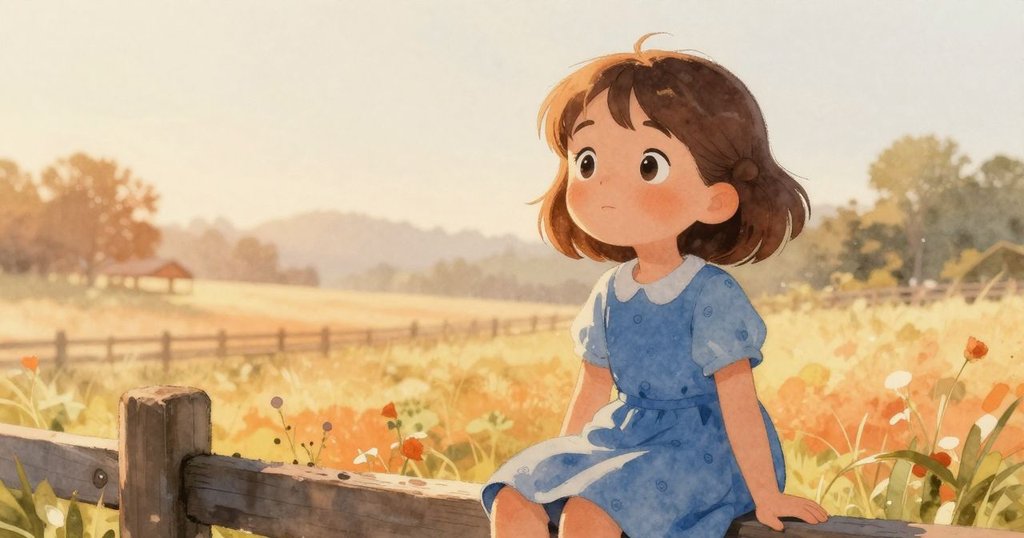 艾拉安坐在欄杆邊，靜靜回味著冒險經歷，晨曦柔和灑下，映照出平靜與內省的氛圍。