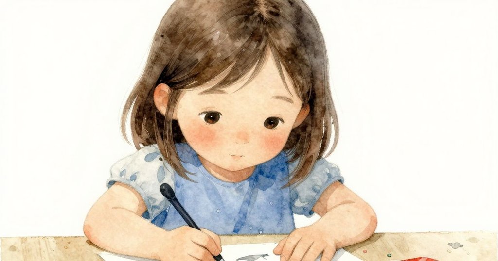 從小昆蟲視角看桌面，觀察卡蒂亞輕觸油彩魚與雨點細節，呈現微妙變化與故事感