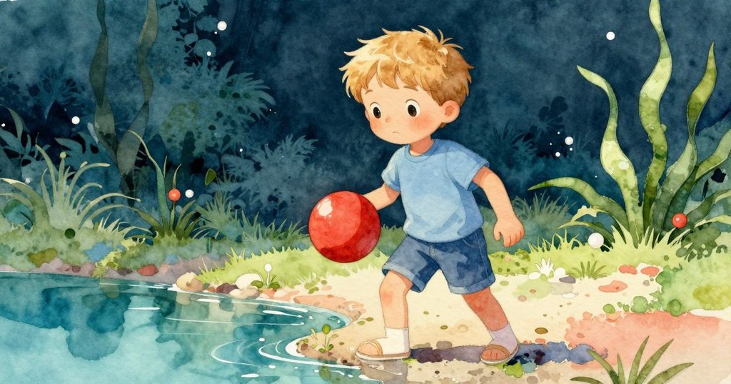 在最後的轉折中，Kieran站立著緊握紅球，鞋上逐漸擴大的濕漬映出冒險的變化與深刻情感