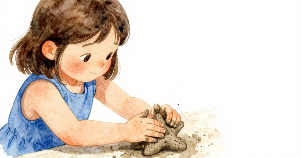 Nora用沾滿泥土的雙手塑形冷泥,神情專注,展現努力與創意,突顯手工藝細節