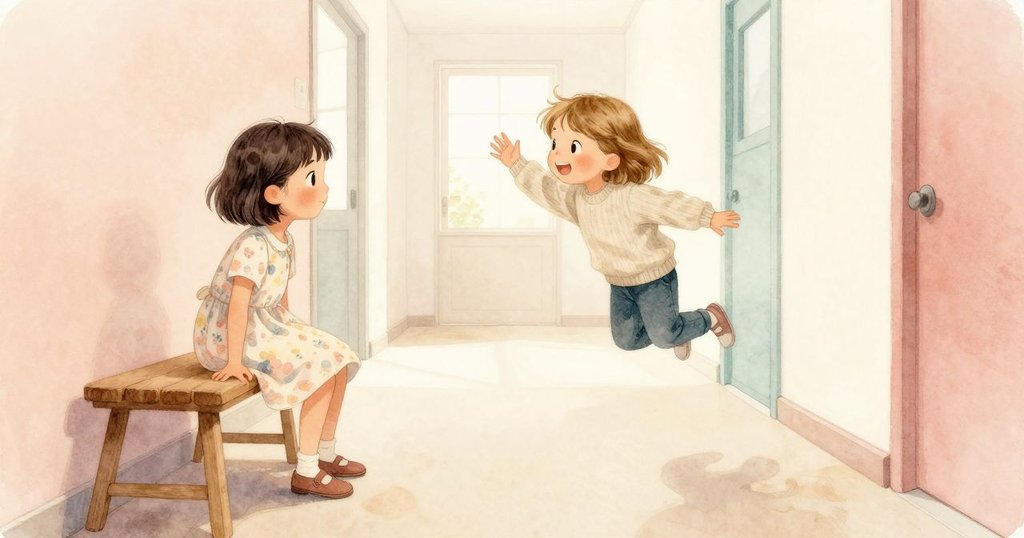 Zelma 跳下座位回應走廊中傳來的呼喚,家中溫馨燦爛的燈光映照著平和開闊的空間,充滿喜悅。