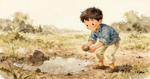 Stone Rolls Into The Puddle