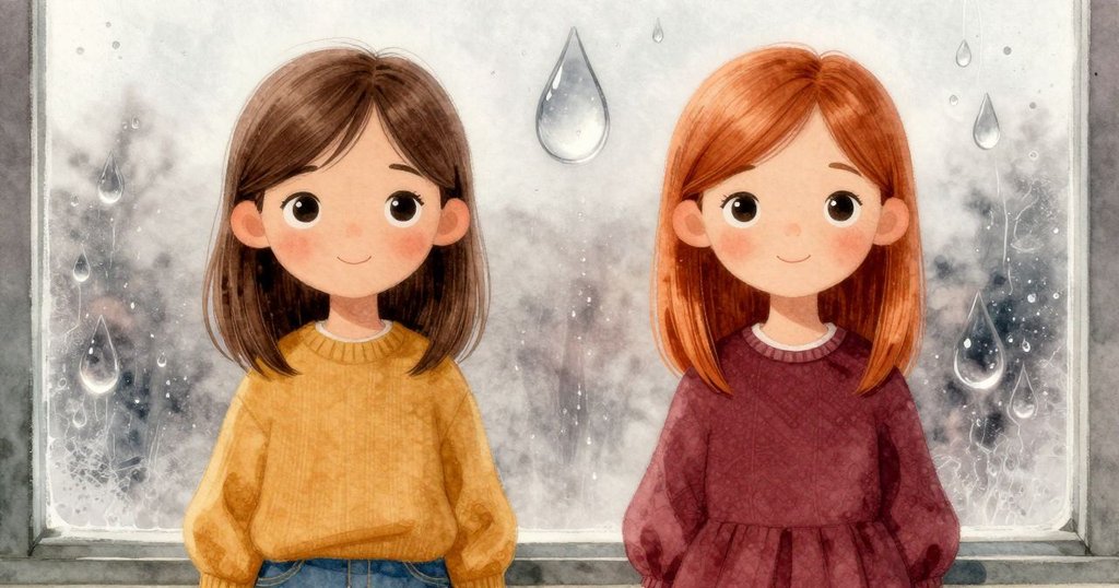 鏡頭聚焦於窗上滑落的雨滴，清晰破霧而出，象徵著轉變與新契機，細膩呈現水感質地